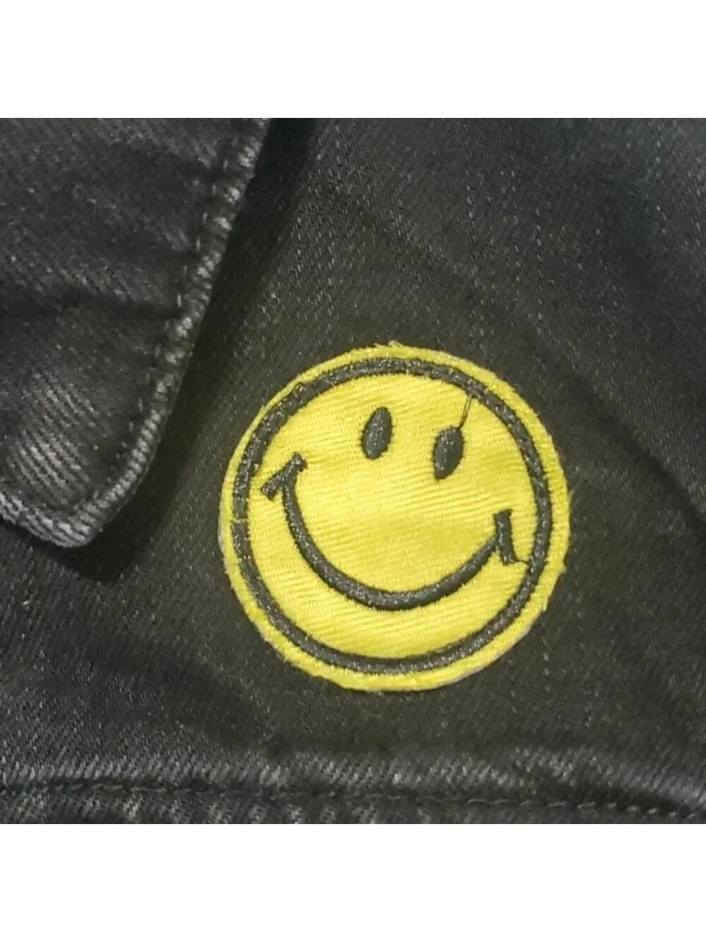 Haus of Jr jacket Girl's Size 3 years black Jeffery Space Patch denim trucker